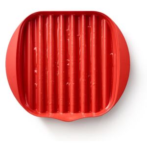 Červená silikónová nádoba na prípravu slaniny Lékué Bacon
