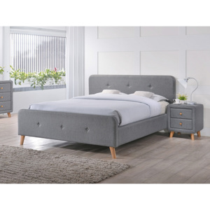 Čalúnená posteľ MALIBU + rošt, 160x200, sivá