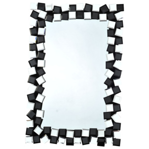 TEMPO KONDELA Elison Typ 8 zrkadlo na stenu čierna / biela