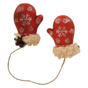 Závesné dekoratívne rukavičky Antic Line Red Mitten