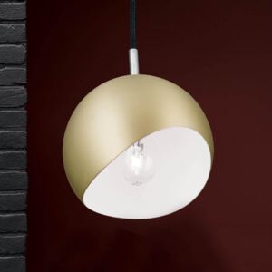 Guľatá závesná lampa Bowl – zlatá matná