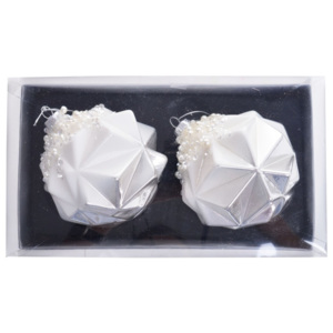 Sada 2 bielych sklenených závesných dekorácií Ewax Origami