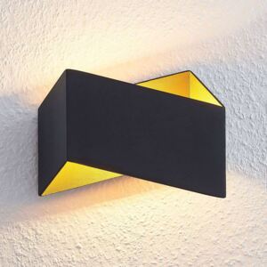 Lindby Assona nástenné LED svietidlo čierno-zlaté