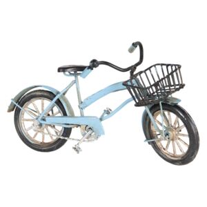 Retro kovový model modré koleso s košíkom - 16 * 5 * 9 cm