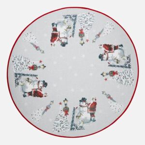 Koberec pod vianočný stromček Vianočný večer škriatok/snehuliak