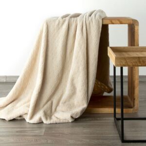 Béžová deka s geometrickým tvarom 150 x 200 cm Béžová