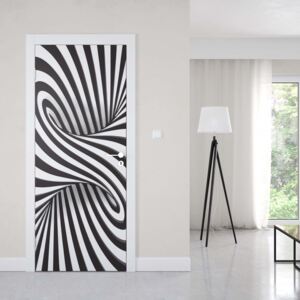 GLIX Fototapeta na dvere - Modern 3D Optical Illusion Design Black And White