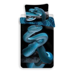 Jerry Fabrics Bavlnené obliečky 3D fototlač so zipsom 140x200 - Had