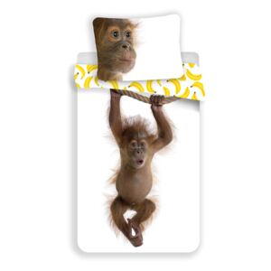 Jerry Fabrics Bavlnené obliečky 3D fototlač so zipsom 140x200 - orangutan