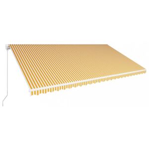 Ručne zaťahovací markíza 600x300 cm Dekorhome Biela / žltá