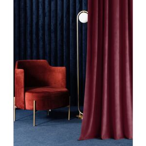 Room99 Hotový záves na krúžkoch CHARMY Jednofarebný Velúrový Farba: Bordová/Strieborná, Veľkosť: 140 x 250 cm