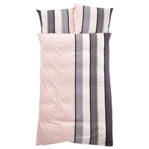 JOOP! Mako-saténová posteľná bielizeň 'Cornflower Stripes', ružová, 135x200cm