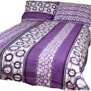 BIBIANA fialová - bavlnené obliečky 140x200cm - Posteľ štandard 140x200cm - 1x vankúš 1x prikrývka - Fialová
