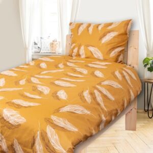 EMMA pieskové - bavlnené obliečky 140x200cm - Posteľ štandard 140x200cm - 1x vankúš 1x prikrývka - Oranžová