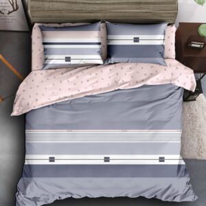 Luxusné bavlnené posteľné obliečky Milano02 prikrývka 140x200cm vankúš 70x90cm - 140 x 200 cm - 1x vankúš 1x prikrývka - Ružová