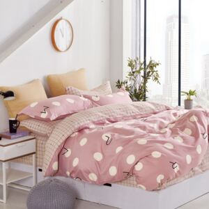 Luxusné bavlnené posteľné obliečky Milano14 prikrývka 140x200cm vankúš 70x90cm - 140 x 200 cm - 1x vankúš 1x prikrývka - Ružová svetlá