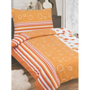 MARCELA bavlnené obliečky 140x200cm so zipsom oranžová - 140 x 200 cm - 1x vankúš 1x prikrývka - Oranžová