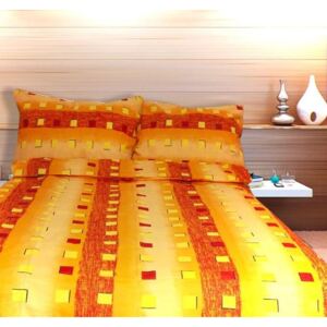 NELIA oranžová 140x200cm Bavlnené obliečky - Posteľ štandard 140x200cm - 1x vankúš 1x prikrývka - Oranžová