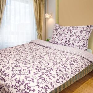 ORIA fialová - 140x200cm bavlnené obliečky - 140 x 200 cm - 1x vankúš 1x prikrývka - Fialová