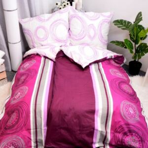 SOFIA bavlnené obliečky 140x200cm so zipsom ružová - 140 x 200 cm - 1x vankúš 1x prikrývka - Ružová