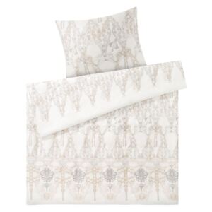 MERADISO® Saténová posteľná bielizeň, 140 x 200 cm (ornament šedá / béžová ), ornament šedá / béžová (100303444)