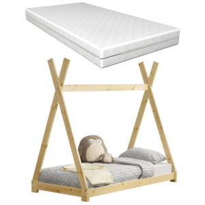 [en.casa]® Detská posteľ AAKB-8673 s matracom