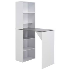 Barový stôl so skrinkou, biely 115x59x200 cm