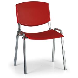 EUROSEAT Konferenčná stolička Smile, červená - konštrukcia chrómovaná