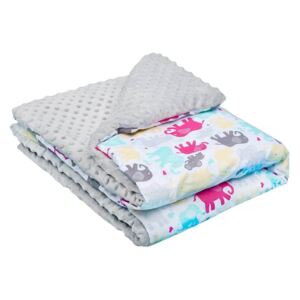NEW BABY Dětská deka z Minky s výplní bílo-šedá Bavlna/Polyester, 80x102 cm