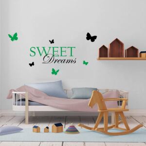 GLIX Sweet dreams - nálepka na stenu Čierná a zelená 120 x 60 cm