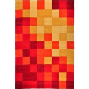 Jutex Koberec Acryl Look 7413-47 červená oranžová, Rozmery 0.80 x 0.50