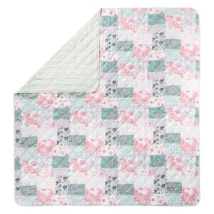 MERADISO® Obojstranná prikrývka na posteľ, 250 x 2, ružová / zelená patchwork (100280501)