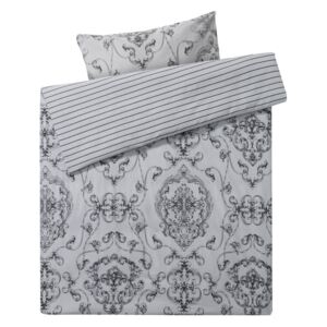 MERADISO® Obojstranná bavlnená posteľná bielizeň R, šedý ornament (100280500)