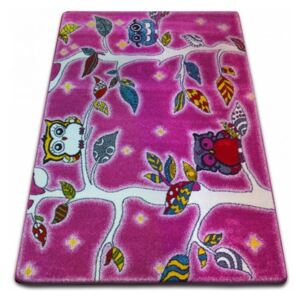 MAXMAX Detský koberec KIDS Sovičkový les - ružový