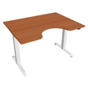 Elektricky výškovo nastaviteľný stôl Hobis Motion Ergo - 2 segmentový, štandardný ovládač Šírka: 120 cm, Farba dosky: čerešňa, Farba kovu: biela RAL 9016