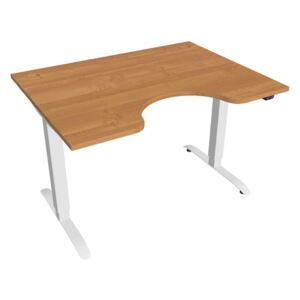 Elektricky výškovo nastaviteľný stôl Hobis Motion Ergo - 2 segmentový, štandardný ovládač Šírka: 120 cm, Farba dosky: jelša, Farba kovu: biela RAL 9016
