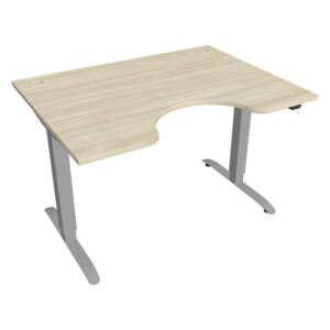 Elektricky výškovo nastaviteľný stôl Hobis Motion Ergo - 2 segmentový, štandardný ovládač Šírka: 120 cm, Farba dosky: agát, Farba kovu: sivá RAL 9006