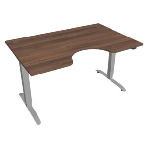 Elektricky výškovo nastaviteľný stôl Hobis Motion Ergo - 2 segmentový, štandardný ovládač Šírka: 140 cm, Farba dosky: orech, Farba kovu: sivá RAL 9006