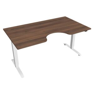 Elektricky výškovo nastaviteľný stôl Hobis Motion Ergo - 2 segmentový, štandardný ovládač Šírka: 160 cm, Farba dosky: orech, Farba kovu: biela RAL 9016