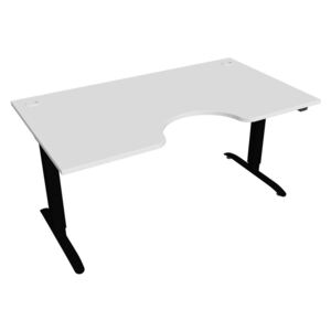 Elektricky výškovo nastaviteľný stôl Hobis Motion Ergo - 2 segmentový, štandardný ovládač Šírka: 160 cm, Farba dosky: biela, Farba kovu: čierna RAL 9005
