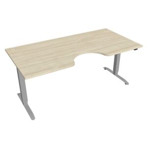 Elektricky výškovo nastaviteľný stôl Hobis Motion Ergo - 2 segmentový, štandardný ovládač Šírka: 180 cm, Farba dosky: agát, Farba kovu: sivá RAL 9006