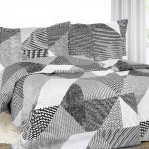 Goldea krepové posteľné obliečky - vzor 807 kombinácia sivého vzorovania 140 x 200 a 70 x 90 cm