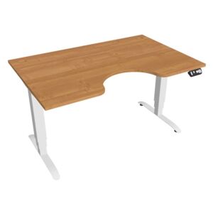 Elektricky výškovo nastaviteľný stôl Hobis Motion Ergo - 3M segmentový, pamäťový ovládač Šírka: 140 cm, Farba dosky: jelša, Farba kovu: biela RAL 9016