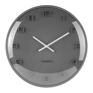 Tmavo Šedé nástenné hodiny - Karlsson Elevated Grey, OE 25 cm