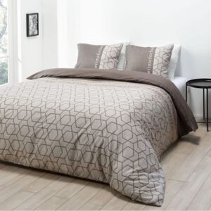 Kvalitné posteľné obliečky v hnedej farbe 200 x 220 cm