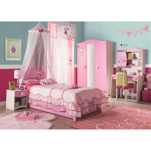 Detská izba pre dievča, dve dievčatá Princess III - Šatníková skriňa so zrkadlom Princess