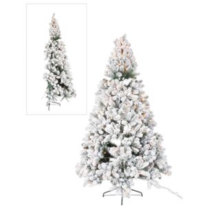 Vianočný stromček zasnežený s LED svetielkami veľký 225cm SECRET