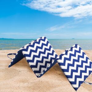 Plážové ležadlo VLNKY modro-biele