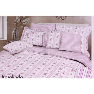 Posteľné obliečky "ROSALINDA" - ružovo-biele (2x 70x90 cm, 2x 140x200 cm)