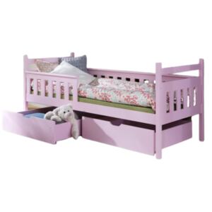 Detská masívna posteľ Ema 160x80 + bariéra - rôzne farby Farba: Biela, Typ: + úložný box